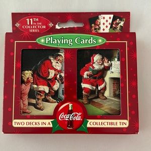 NEW Coca-Cola Santa playing cards in collectible tin.